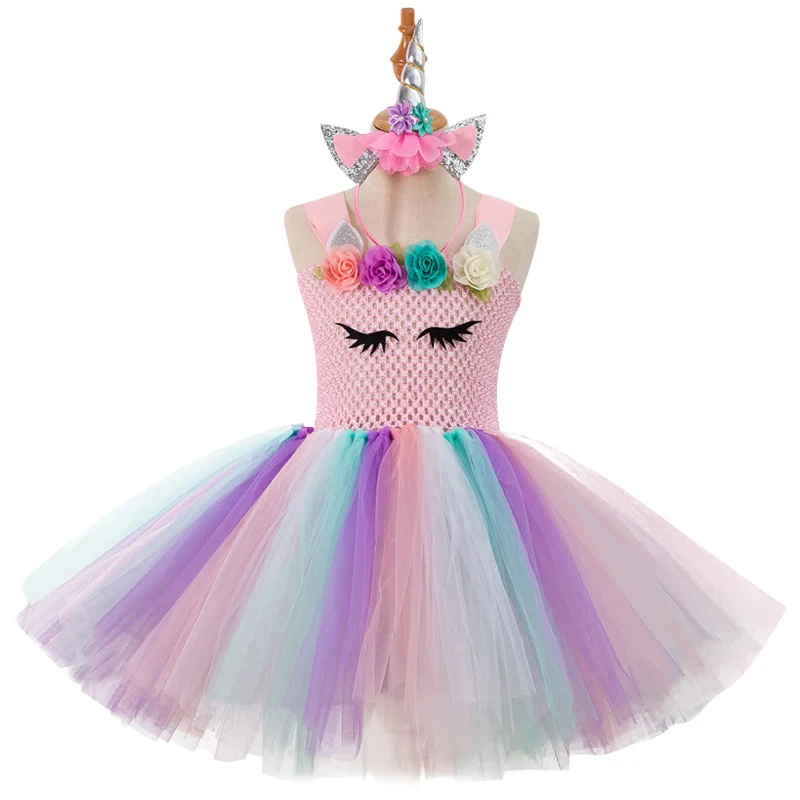 Kids Dresses For Girls Summer Wedding Dress Unicorn Party Costumes 2 3 4 5 6 7 8 9 10 Years | Детская одежда и обувь