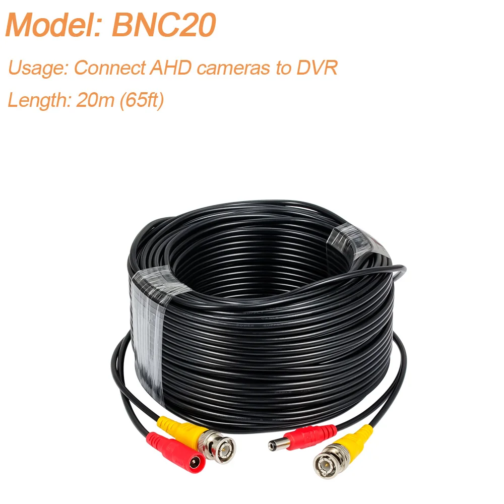 20M BNC Cable DIY 4CH 8CH 16CH DVR рекордер наружная камера система безопасности комплект 2000TVL ИК всепогодный Крытый CCTV камера система - Цвет: 20M BNC Cable