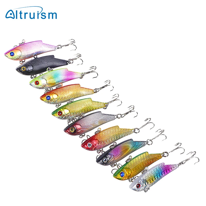 6pcs/lot Altruism Japan fishing lure Vibration swimbait crankbait 6# treble hooks Hard Bait Walleye sequin tackle | Спорт и