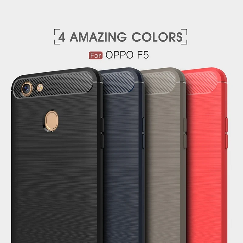 Carbon Fiber Case For OPPO F5 Soft TPU Silicon Luxury business Style Back Phone Cover Coque |