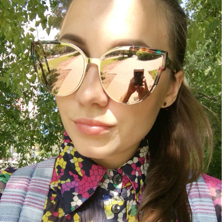 ТРИУМФ ВИДЕНИЯ Розовый Зеркало Женский Солнцезащитные Очки Cat Eye Стиль Женщины