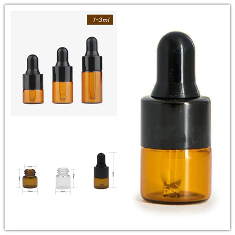 1 мл 2 3 бутылка из коричневого стекла с пипеткой маленькая для эфирного масла