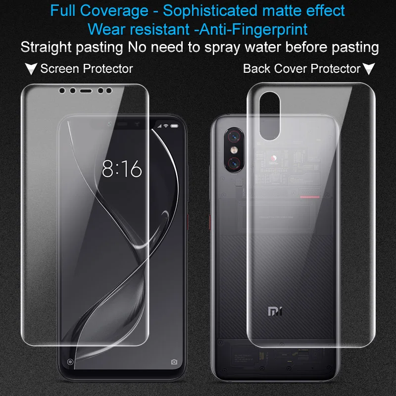2 шт полное покрытие для Xiaomi Mi 8 explorer edition защитная накладка для задней панели телефона Imak Гидрогелевая матовая игровая пленка