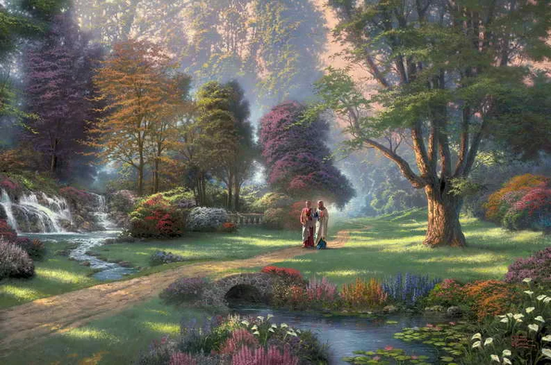 

Walk of Faith Thomas Kinkade HD Canvas Print Living Room Bedroom Wall Pictures Art Painting Home Decoration No Frame
