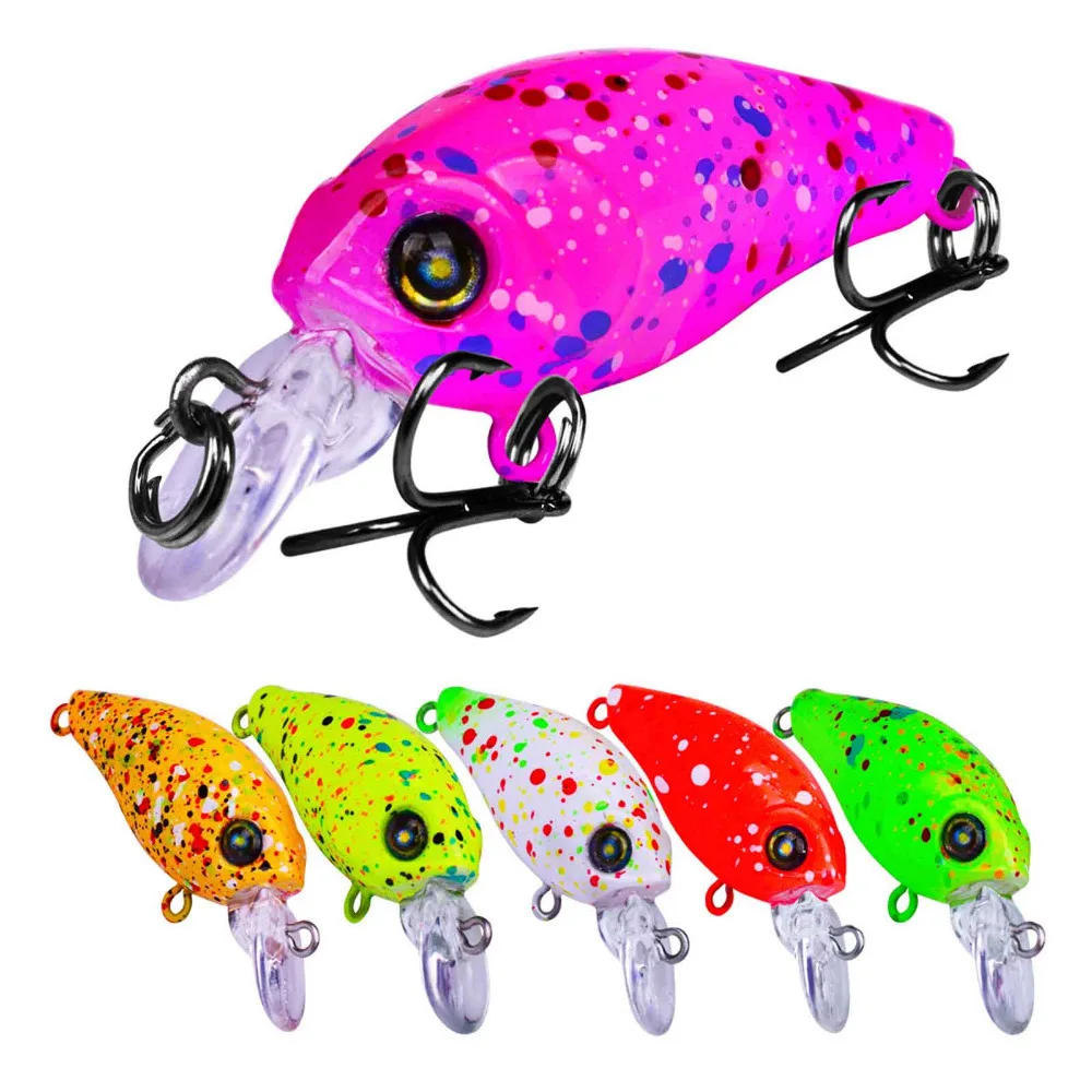 

6PCS Fishing Crankbait Minnow Fish Bass lure hook baits 4.7m/3.3g