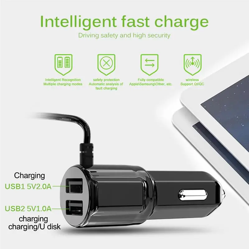 FM Bluetooth Автомобильный передатчик беспроводной экран 1,4 дюймов дисплей Mp3 плеер Hands Free быстрое USB зарядное устройство двойной радио модулятор