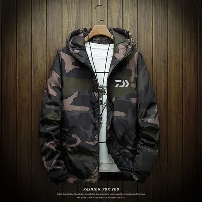 Camouflage green Одежда для дайв Рыбалка; сезон осень-зима; одежда для рыбалки на открытом воздухе; теплая хлопковая куртка с длинными рукавами; ветровка для отдыха - Color: Camouflage green