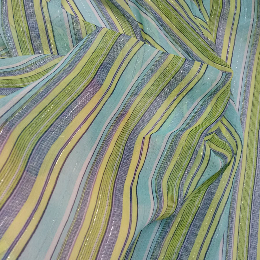 Fabric For Dress Chiffon Shimmer Stripe Soft DIY Fresh Costume Fashion Gown Blouse ON SALE 100cm*150cm | Дом и сад
