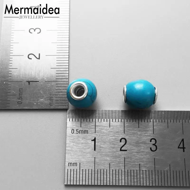 DIY Beads Howlite Charm Bead Fashion silver plated Jewelry Trendy Gift For Women Men Boy Girl Fit Bracelets Necklace Choker New | Украшения