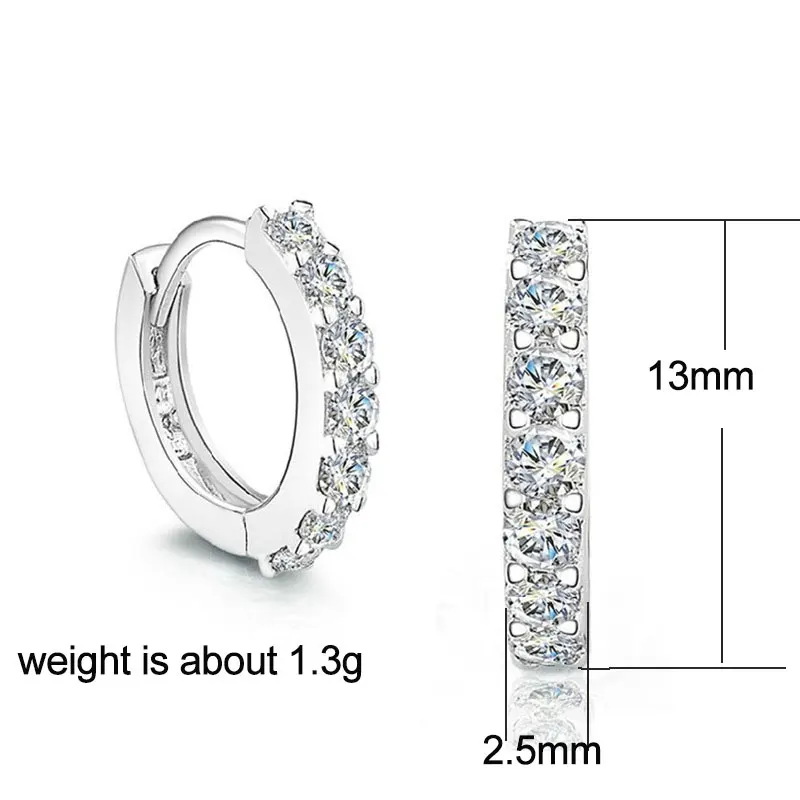 FNJ 925 серебряные серьги AAA Кристалл кубический циркон для женщин 100% S925