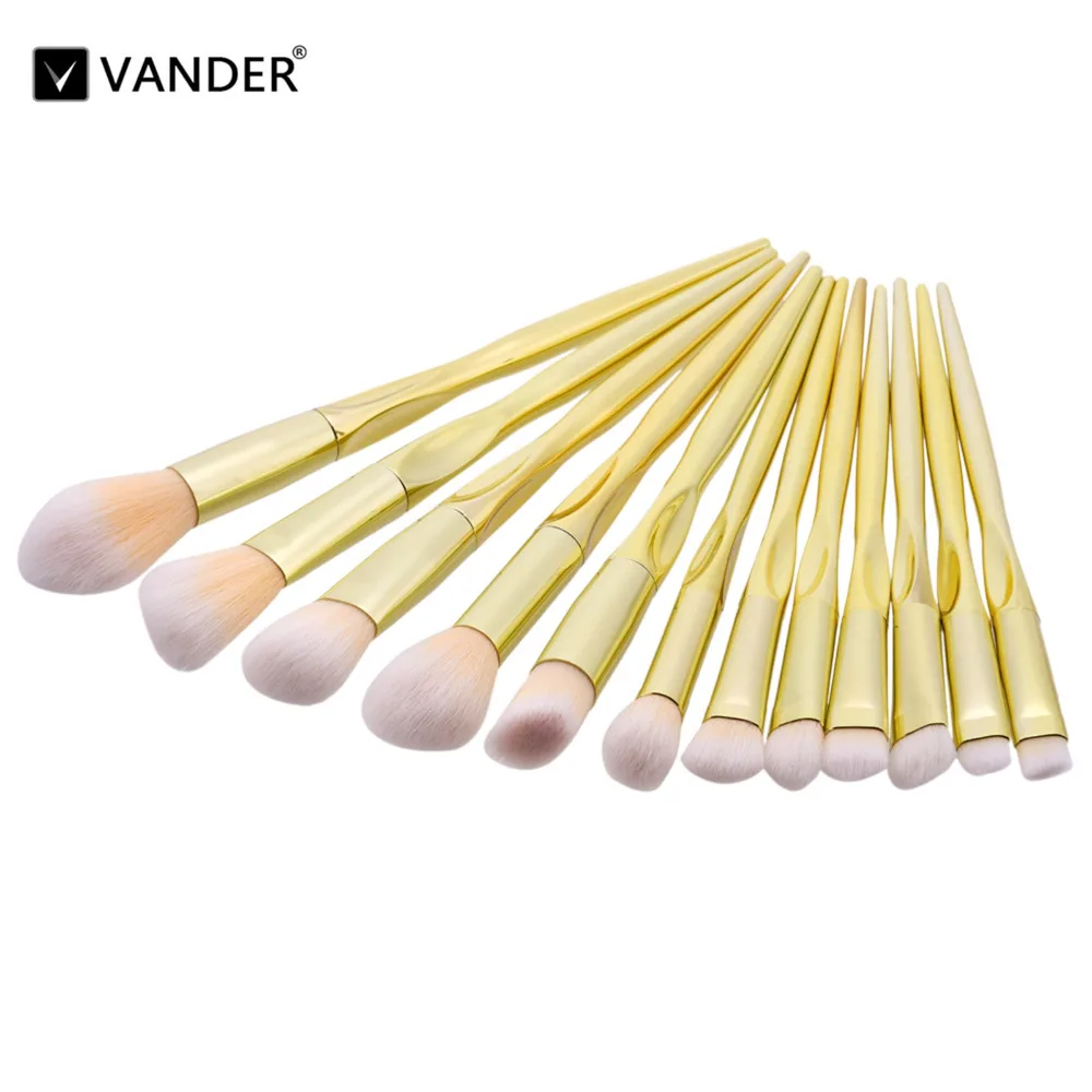 Набор кистей для макияжа 12 шт. нейлоновая кисть основы под макияж пудры лица глаз