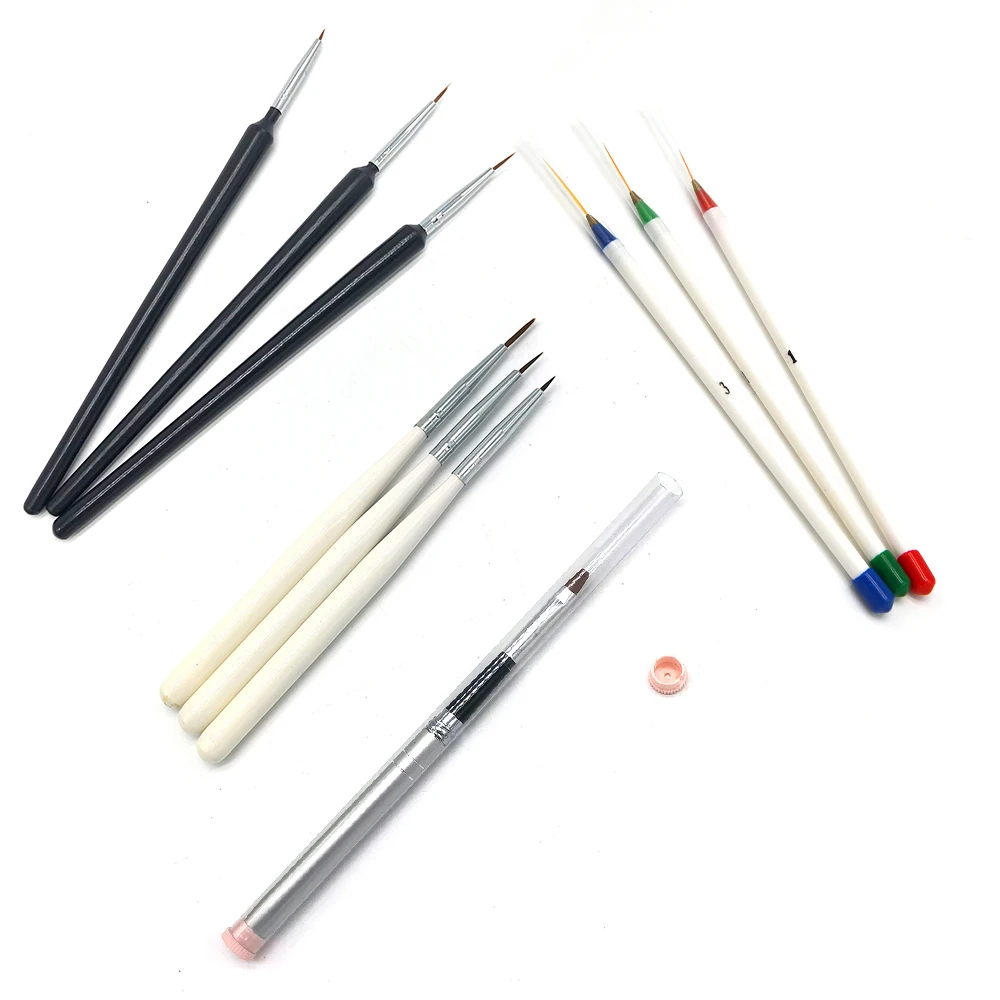 Черный белый серебристый цвет кисть для рисования ногтей художественная ручка