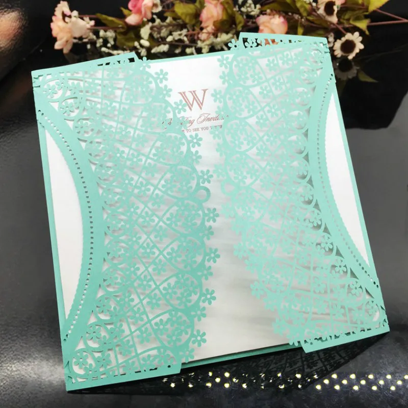 Элегантное место карты Лазерная Свадебная вечеринка стол имя вино еда гостей