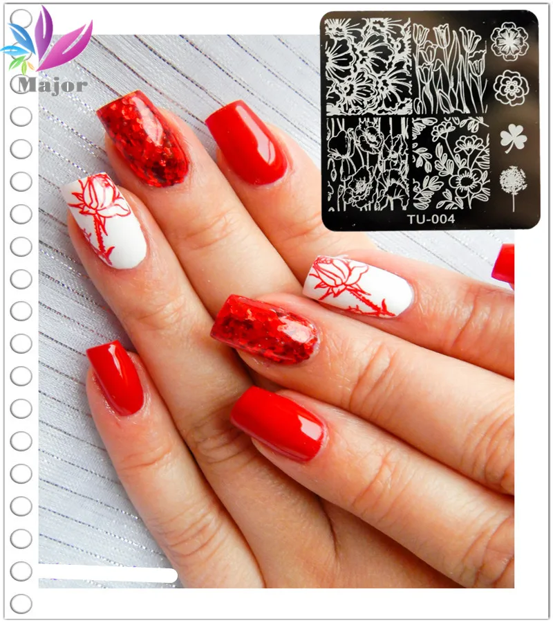 Трафареты для ногтей 1 шт. трафареты стальных полировки серия Tu Tu001-024 | Красота и