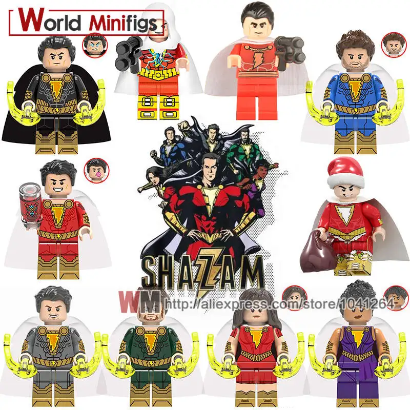 Один Shazam Фильм Фредди Фримен черный Adam Flash Педро Дарла Дадли Мэри Marvel доктор сивана игрушки для детей подарок