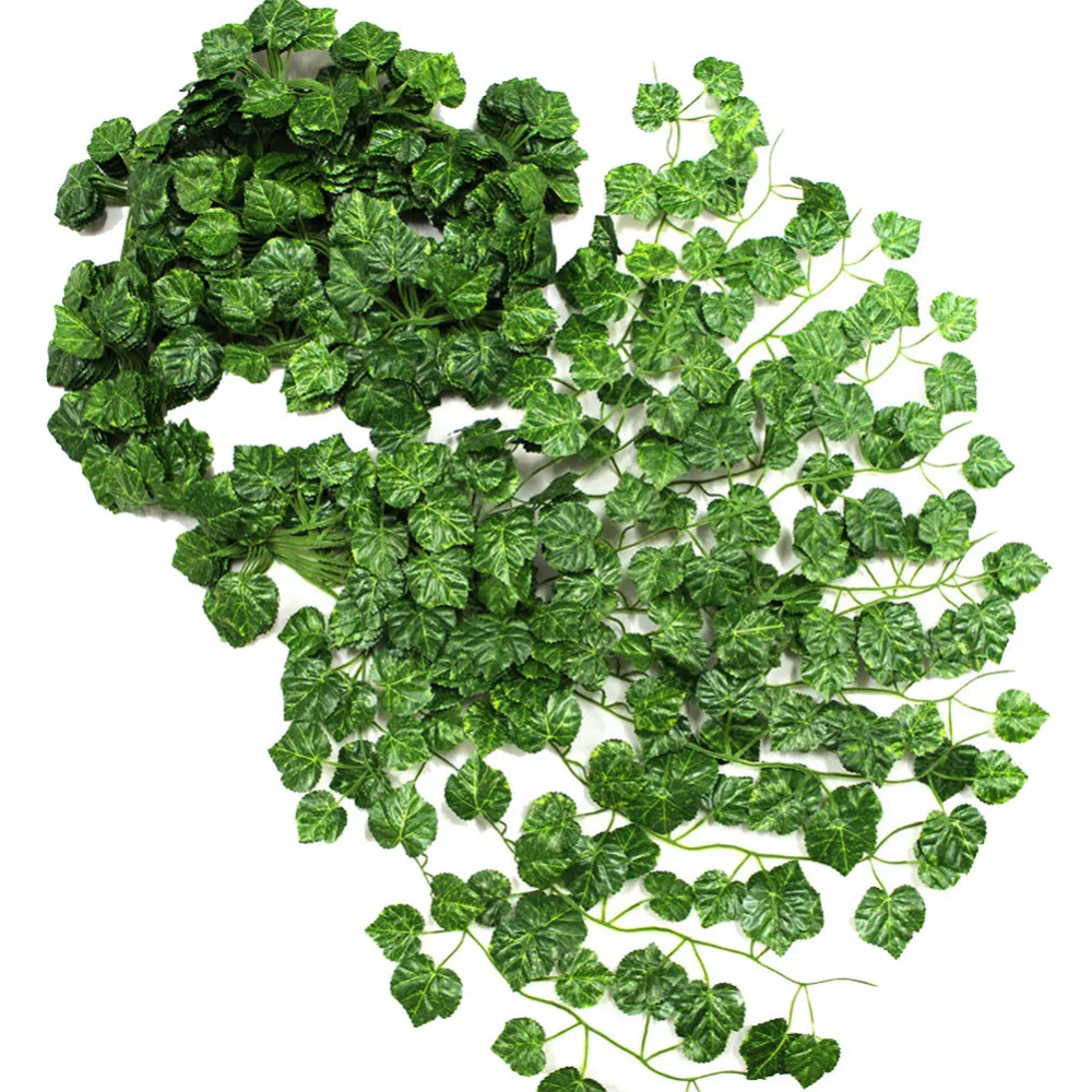 84 футов 12 штук Искусственные цветы поддельные Висячие листья растения гирлянда