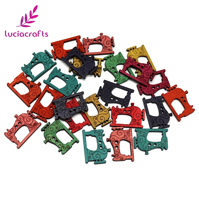 Lucia crafts букет невесты 6 штук в партии 24 шт. 20x27 мм случайный смешанный швейная машина DIY деревянные пуговицы Скрапбукинг ручной работы аксессуары E0312
