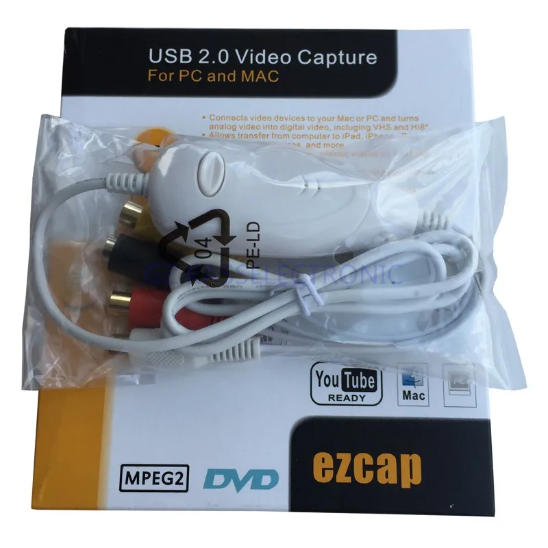 2017 new Hi8 VHS adapter converter capture video from DVD Camcorder TV for Windows 7 8 10 MAC os Free shipping |