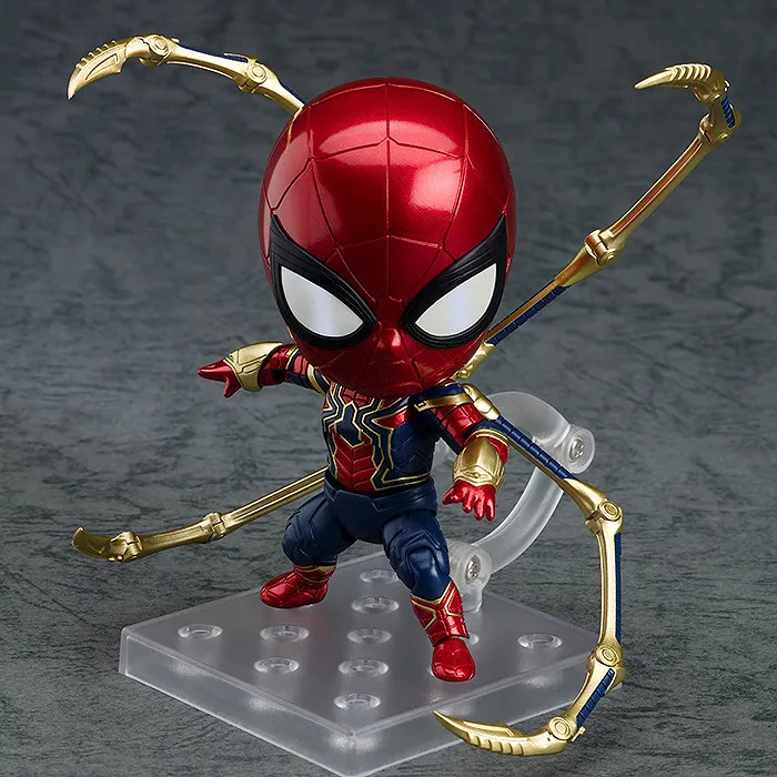 Аниме Marvel Мстители Nendoroid 1037 Милый Железный паук человек Kawaii 10 см фигурка
