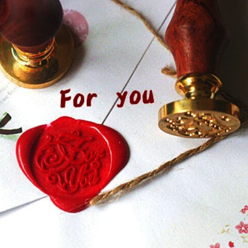 Уникальный деревянной ручкой воск печать штамп свадебный обычай/поздравления