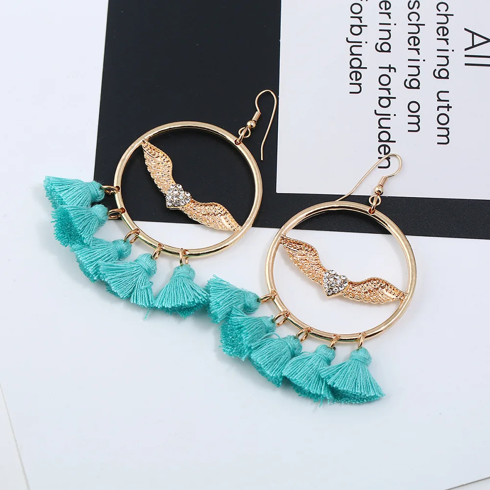 Чешские кисточкой серьги для Для женщин Pendientes flecos Mujer Moda Boho Модные украшения Bijoux