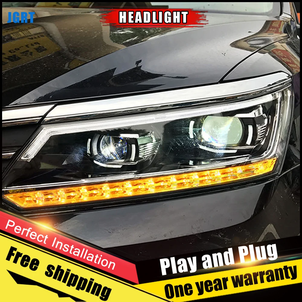 2 шт. светодиодный льные светодиодные фары для vw Passat 2011 2017 ные DRL двухлучевые H7 HID