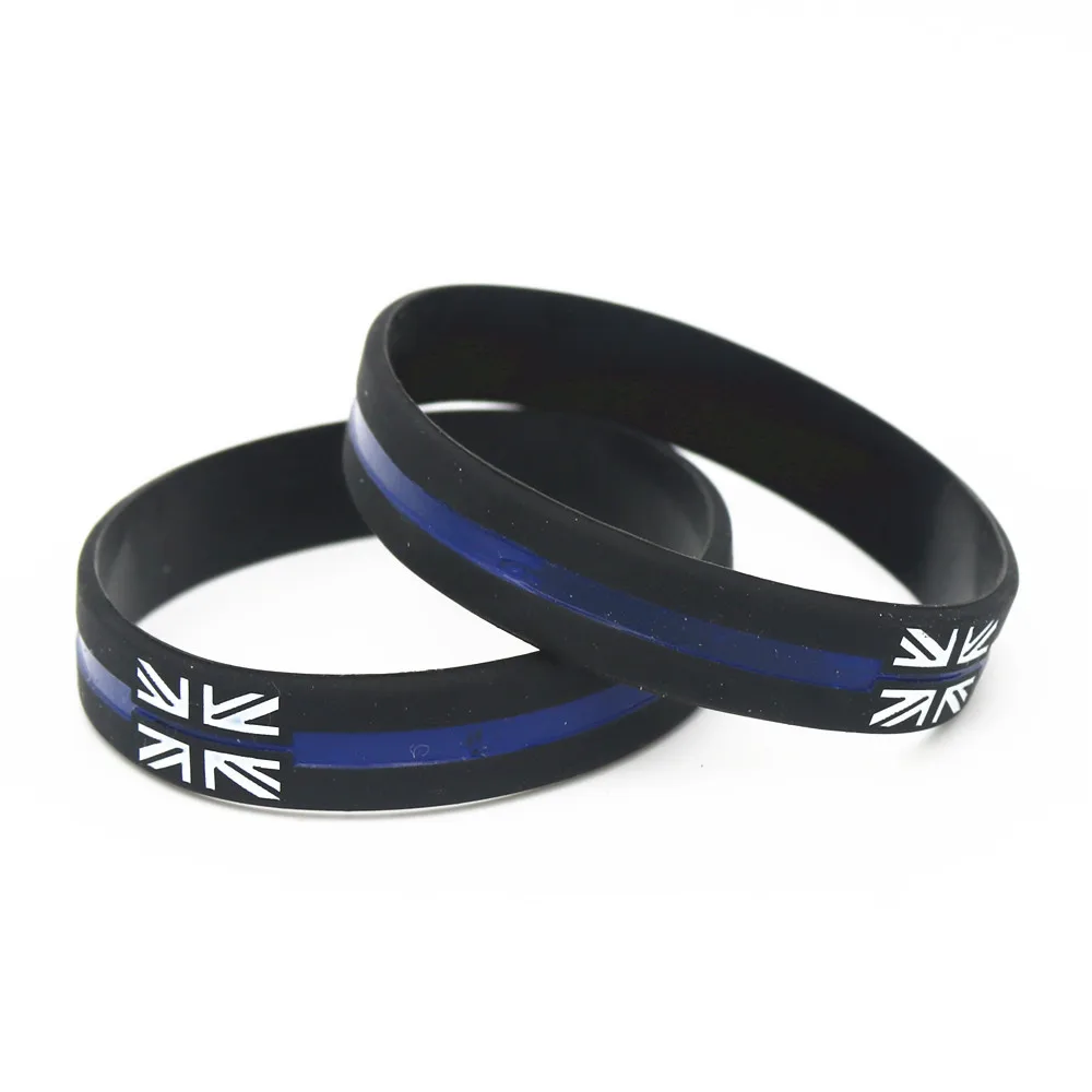 

1PC New Black Blue Vintage England Flag Silicone Wristbands THE Britain Charity UK Silicone Bracelets &Bangles Gifts SH189