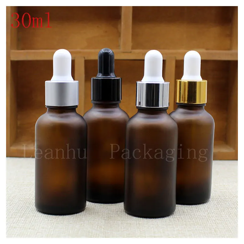 Wholesale 30ML Brown Essential oil Bottles, Empty Cosmetic Containers, Frosted Glass Cosmetic Jars, Skin Care, Cosmetic Packaging