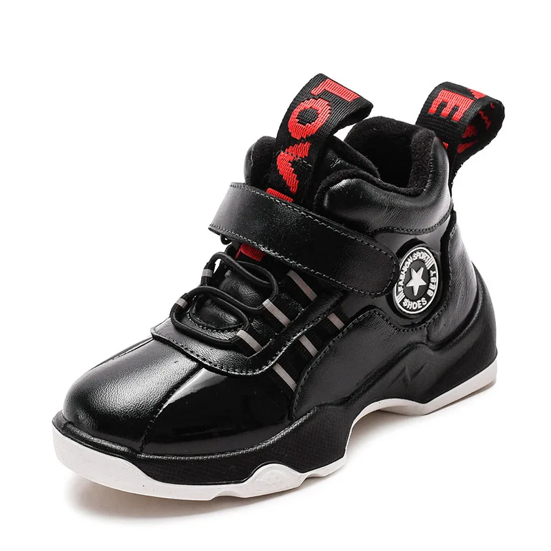

Winter Boys Boots Children Shoes Kids Leather Boots Fashion Outdoor Martin Boots Plush Warm Ankle Casual Sneakers Rubber Bottom