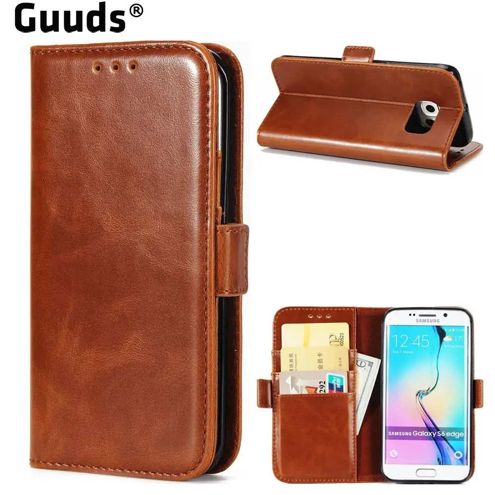 Guuds для Samsung S6 S6Edge чехол телефона сумка роскошный искусственная кожа Crazy Horse