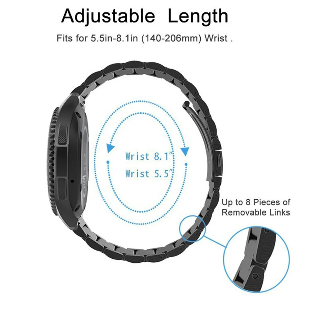 Ремешок из нержавеющей стали для Samsung Gear S3 Frontier классические ремешки Galaxy Watch 46 мм