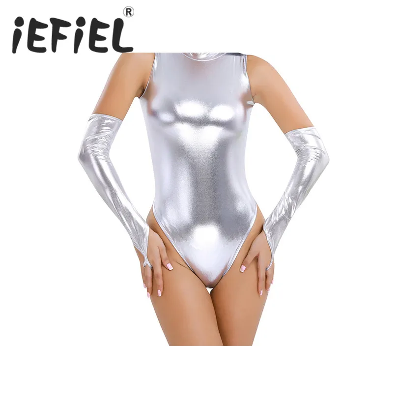 Новое поступление, модные женские, дамские, Wetlook, лакированная кожа, тянущиеся, без пальцев, длинные перчатки для Хэллоуина, вечерние, костюмы для косплея