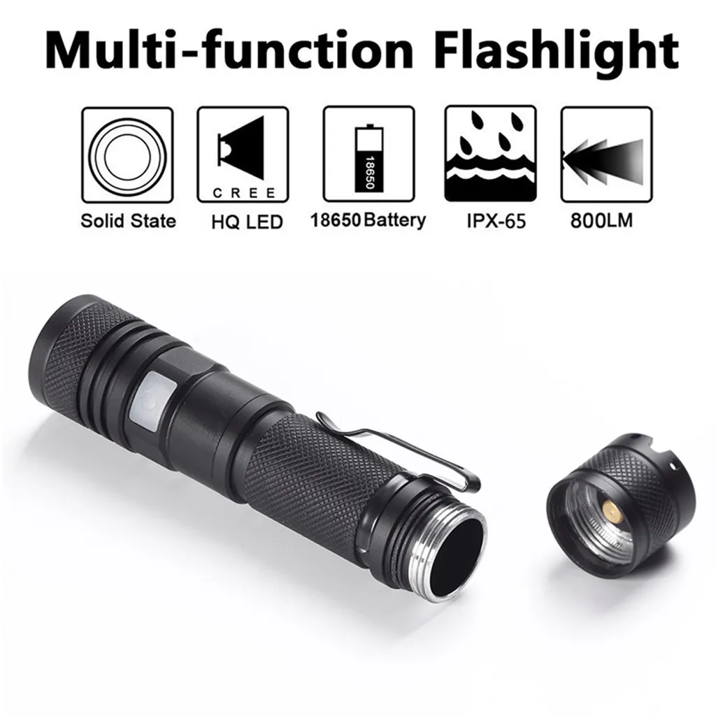 Мощный светодиодный фонарик из сплава микро с USB зарядкой и индикатором зарядки