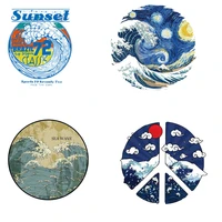 landscape painting ironing stickers patches for clothing applications vinyl diy t shirt applique on clothes decor thermal press