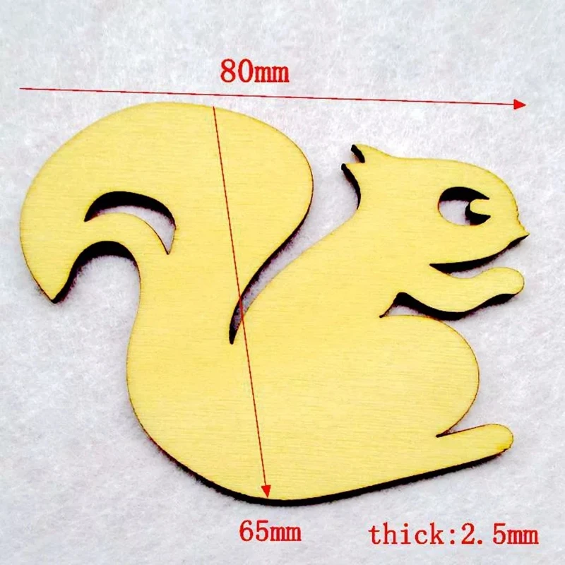 

20x Wooden squirrel laser cut from 3mm plywood