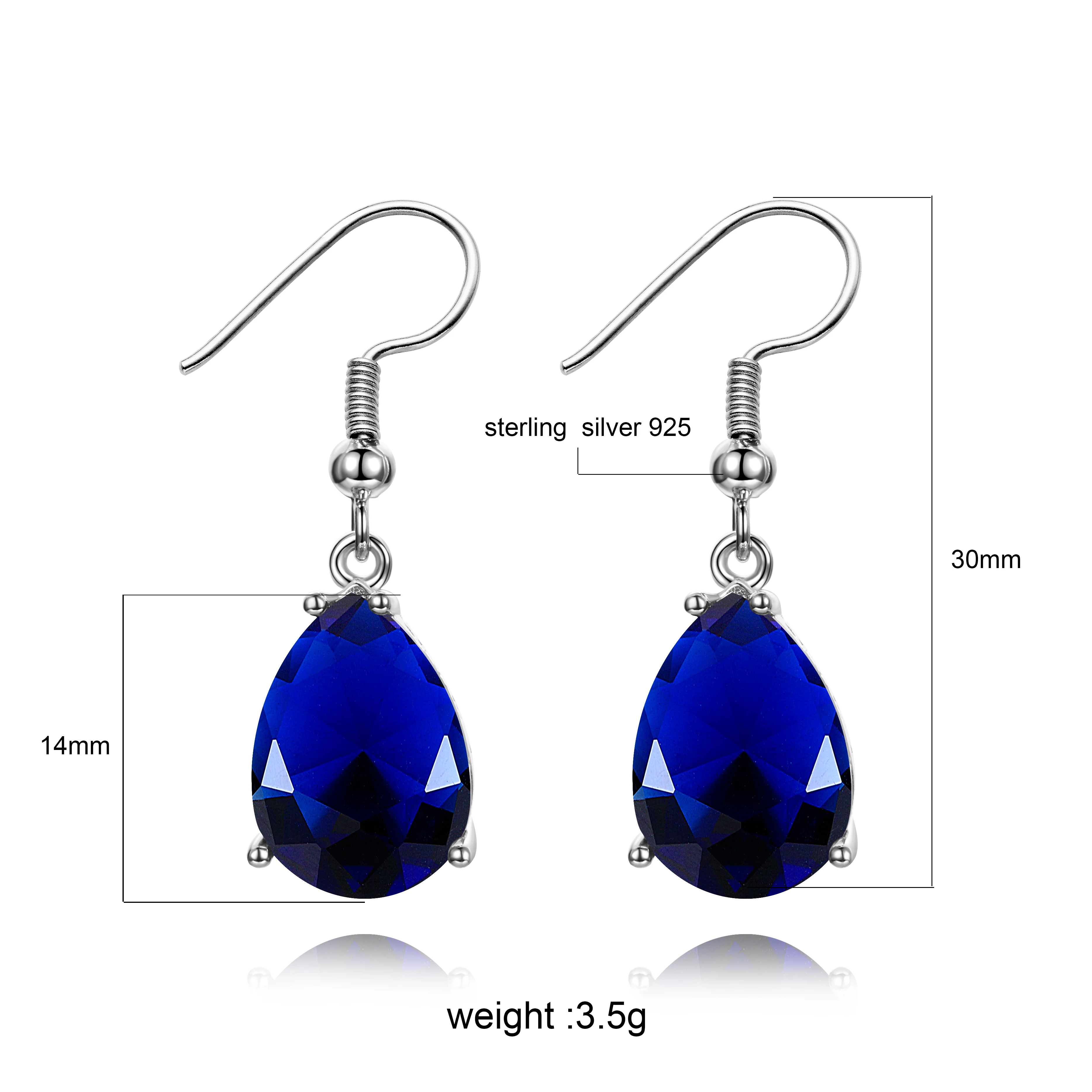 Серьги подвески женские из серебра 925 пробы с белым и золотым