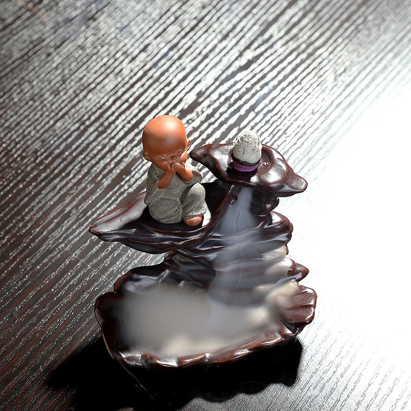 Домашние украшения креативные благовония горелка маленький монах Blackflow конусы