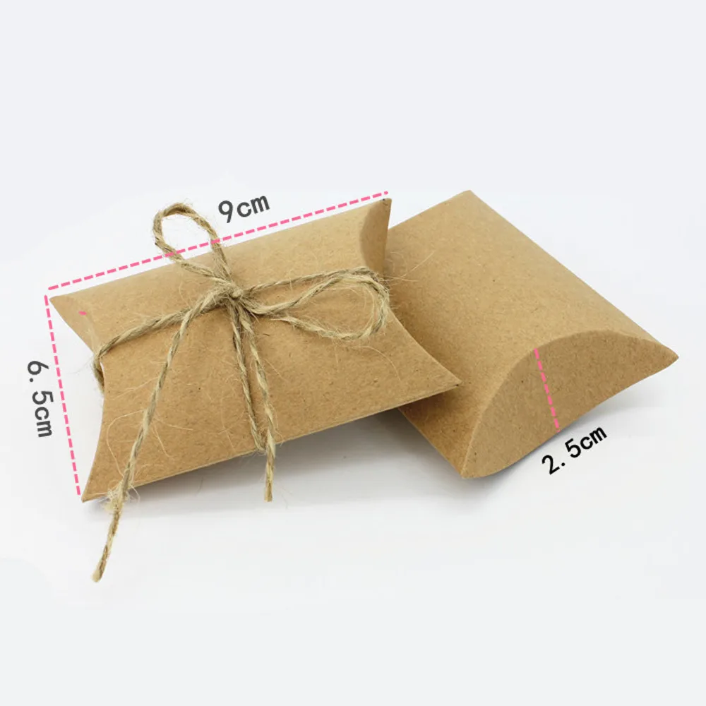 100 шт. подарочные коробки из крафт бумаги в форме подушки|supplies party|supplies wedding |