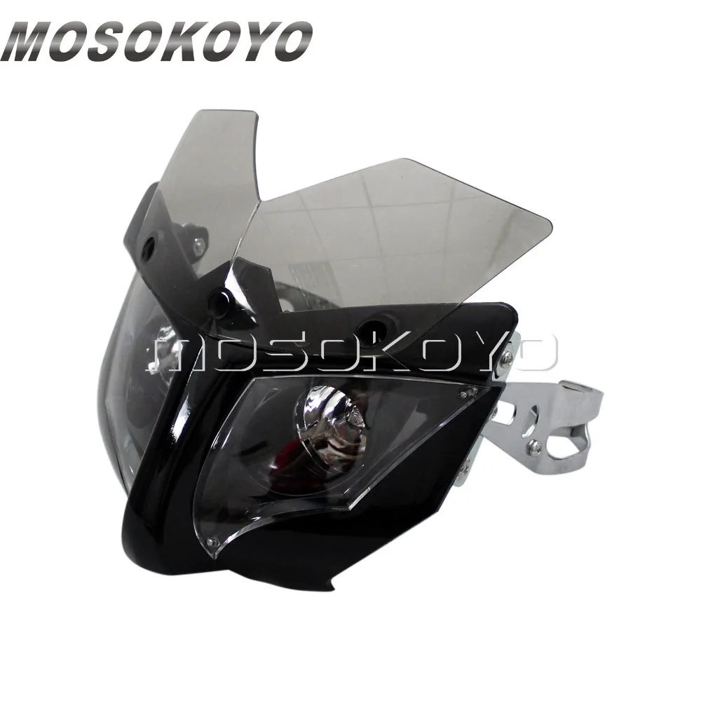 Черная двойная Спортивная мотоциклетная маска на фару 35 54 мм кронштейн фара для