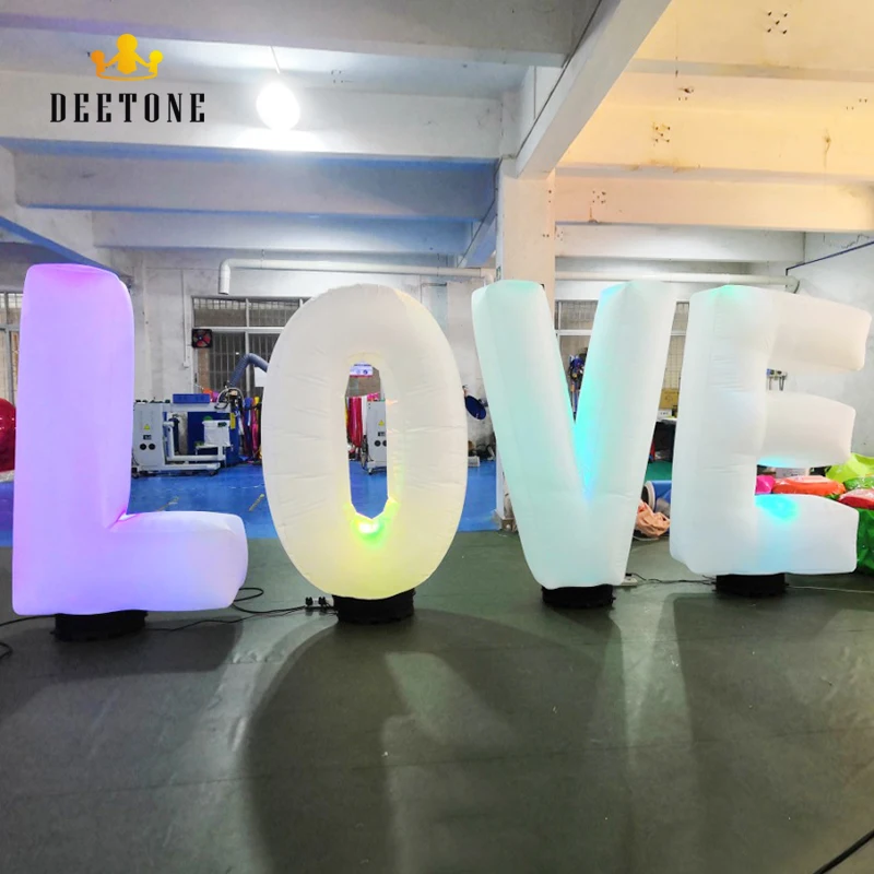 Бесплатная доставка огромные надувные слова буквы LOVE светодиодный Ной