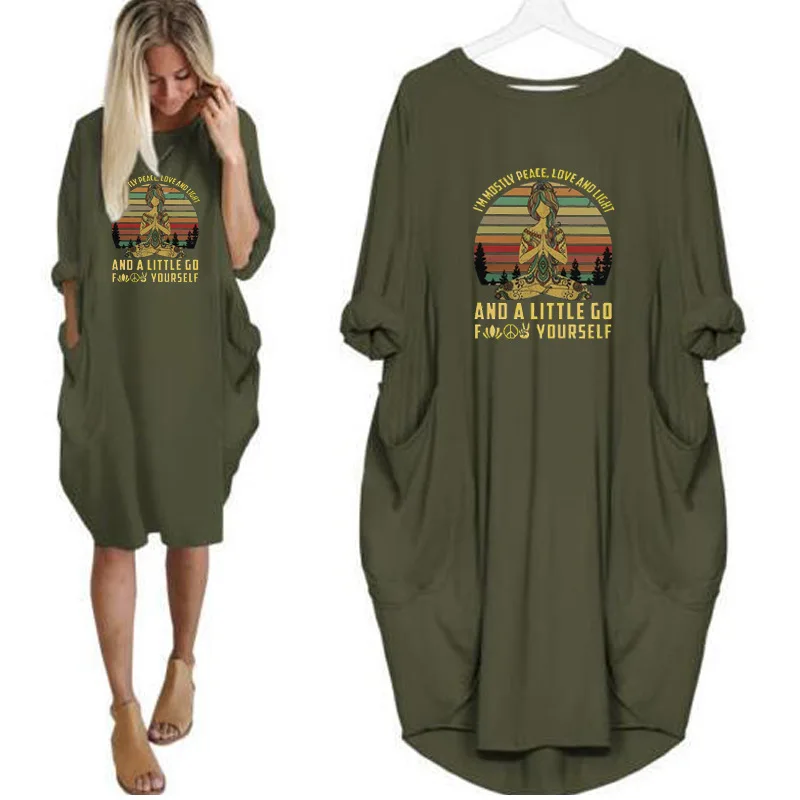 Im в основном мир любовь и легкая рубашка хиппи тату новые свободные карманы