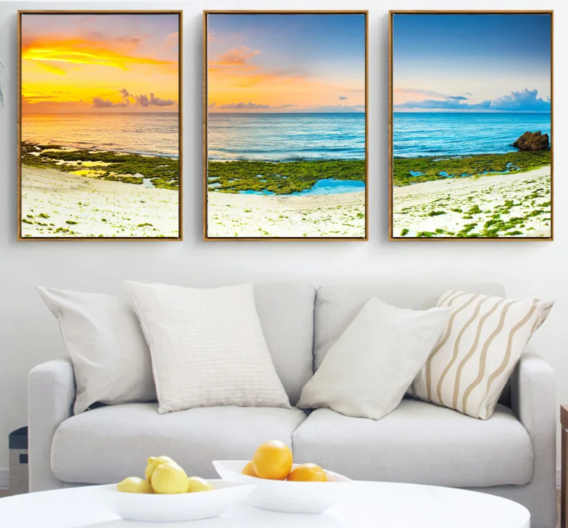 Фото Картина на холсте с изображением Морского Пейзажа 3 предмета | Дом и сад
