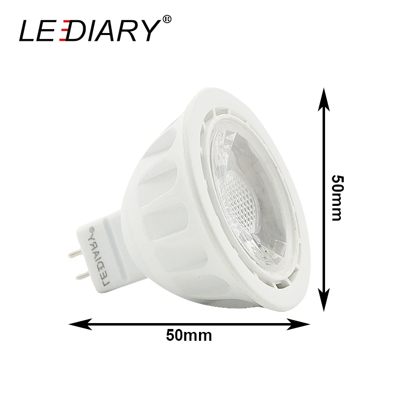 LEDIARY 6 шт./лот MR16 GU5.3 Светодиодная лампа точечного светильника 5 Вт 12 В/100-240 в 220 В 110