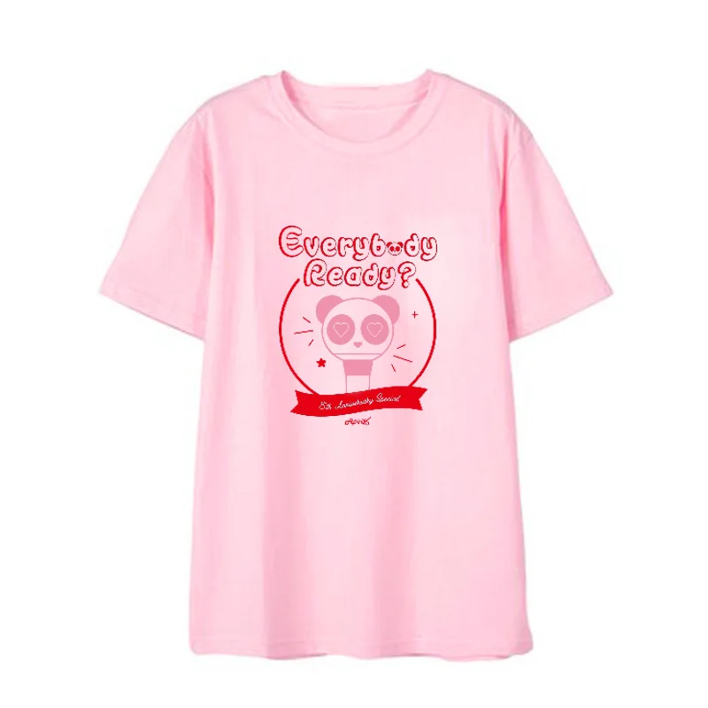 kpop Apink 8th Memorial Album Everybody Ready printing Short sleeve t-shirt for women fashion o neck girl's lovers tees | Женская