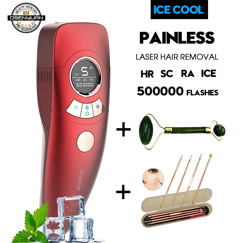 7 IPL эпилятор Ice cool, постоянное лазерное удаление волос с ЖК-дисплеем, лазерный триммер для бикини, фотоэпилятор - Цвет: 7