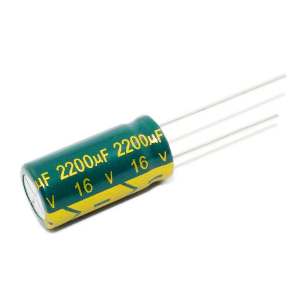 16V 2200uF 10x20mm 10 шт./лот электролитический конденсатор с алюминиевой крышкой, 6,3 V 10V 16 V, алюминиевая крышка, 25В 220 мкФ 470 мкФ 1000 мкФ 1500 мкФ 2200 мкФ 3300 мкФ 10000 мкФ высокочастотное низкое сопротивление - Цвет: 16V 2200uF 10x20mm