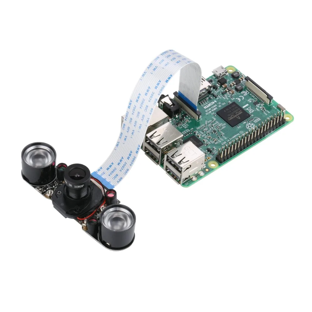 Raspberry Pi 3 Model B + IR CUT камера ночного видения с регулируемым фокусным расстоянием 5 Мп