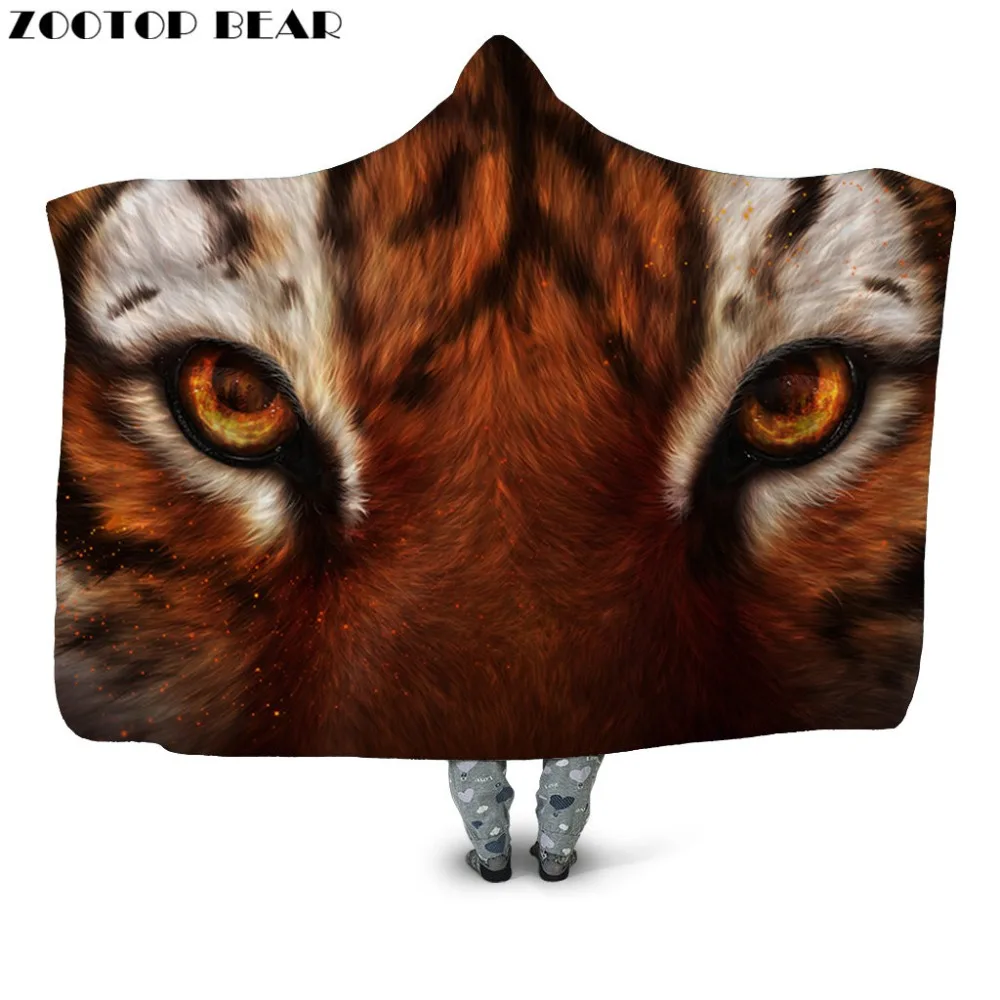 Забавное одеяло с капюшоном для мальчиков из микрофибры Популярные Животные