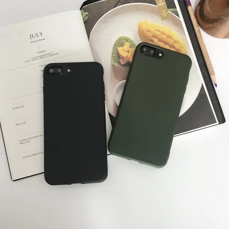 Чехол Netarlier для iPhone 7 8Plus 5 матовый простой высококачественный силиконовый мягкий