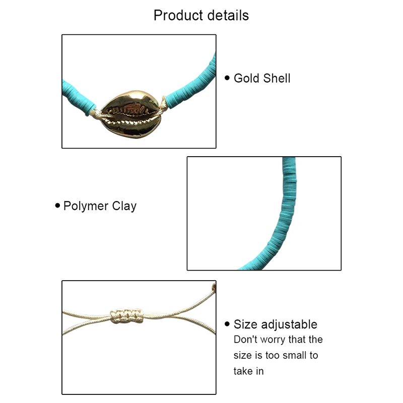 Bff Boho Cowrie ракушки браслеты для женщин аксессуары из полимерной глины веревочная